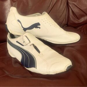 Puma Redon Move Men’s White/Blue Sneakers, Hook & Loop Closure Strap; Size 12